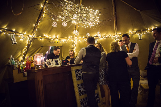 Claire and Andrew's secluded woodland wedding with rustic chic handmade details, giants tipis and festoon lighting // photography www.andyhook.com/ 