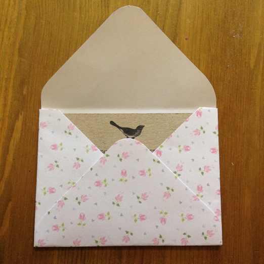 TNWC Real Brides: Fern's 'how to' guide for the pretty envelopes she made for her bird and wildflower inspired wedding stationery // The Natural Wedding Company