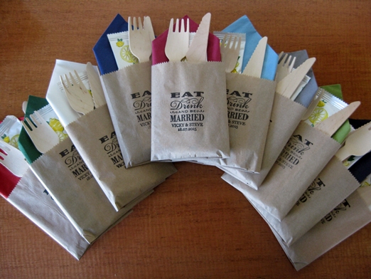 Paper bag eco-friendly wedding picnic cutlery