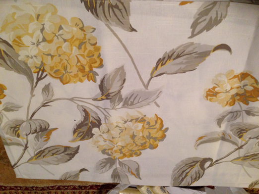Vintage hydrangea floral fabric