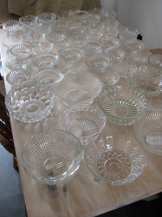 Vintage glass bowls // The Natural Wedding Company