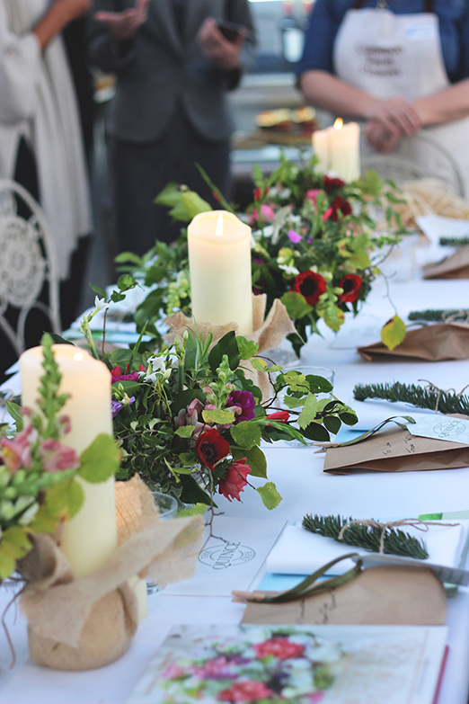 Seasonal winter wedding table flowers from Common Farm Flowers // The Natural Wedding Company