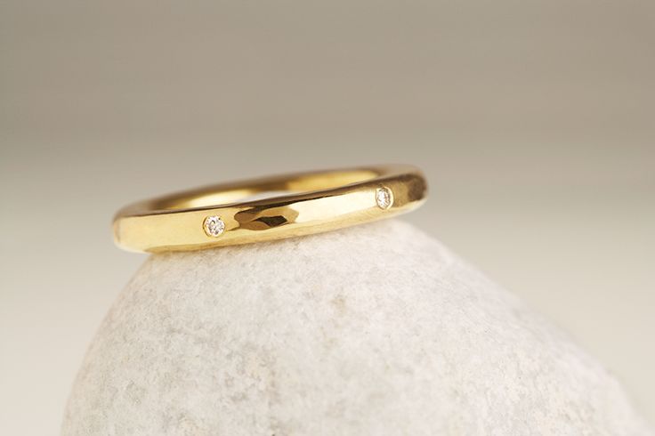 Ethical round diamond gold wedding ring from April Doubleday // The Natural Wedding Company