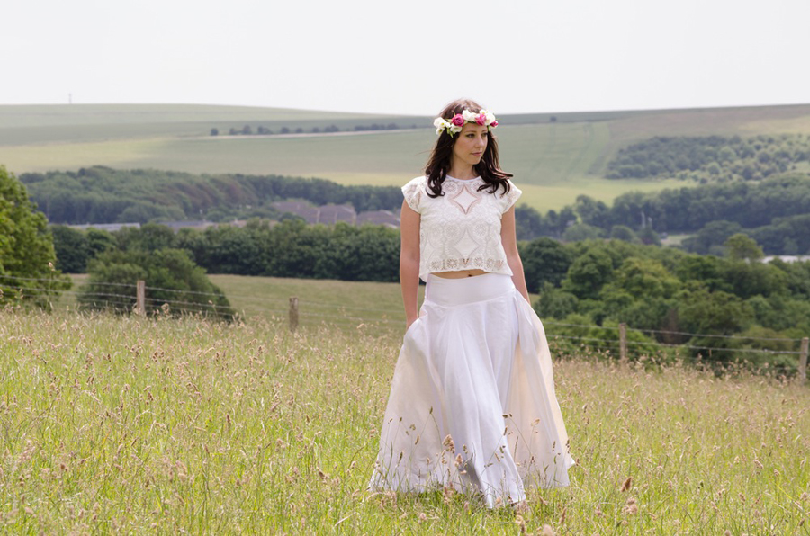 Sister Organics eco-chic wedding dress // Wedding Dress Budgeting Advice // The Natural Wedding Company