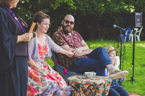 Amy and Alex's colourful, handmade outdoor wedding with a floral wedding dress and relaxed Buddhist tea ceremony// Larissa J Photography // The Natural Wedding Company