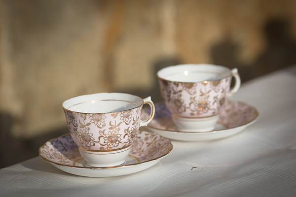 Vintage tea cups // Photography Belinda McCarthy // The Natural Wedding Company