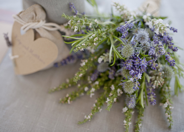 Bridal bouquet of lavender and herbs // Photography Daniela Müller // The Natural Wedding Company