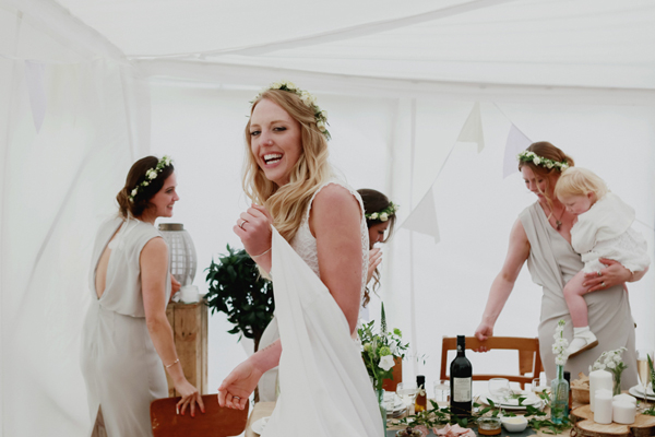 Zoe and Alex's rustic hippy outdoor wedding with a barefoot bride in a boho wedding dress // Photography Mariell Amelie // The Natural Wedding Company
