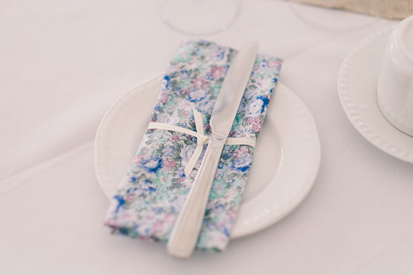 Vintage floral napkins for Vicky and Steve’s DIY Village Fete Wedding // Lucy Jane Photography // The Natural Wedding Company