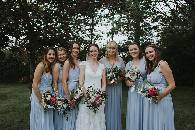 Gemma and Nick’s flower filled cottage garden wedding with homegrown sweet peas and pale blue bridesmaids’ dresses // Maureen du Preez Photography // The Natural Wedding Company