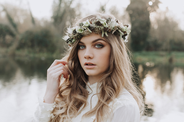 An earthy woodland wedding shoot with exquisite animal masks and a seasonal winter bouquet of seedheads and ferns // Megan Duffield Photography // The Natural Wedding Company