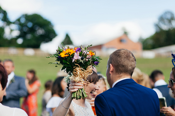 Sunflower bouquet // Bohemian Weddings // The Natural Wedding Company