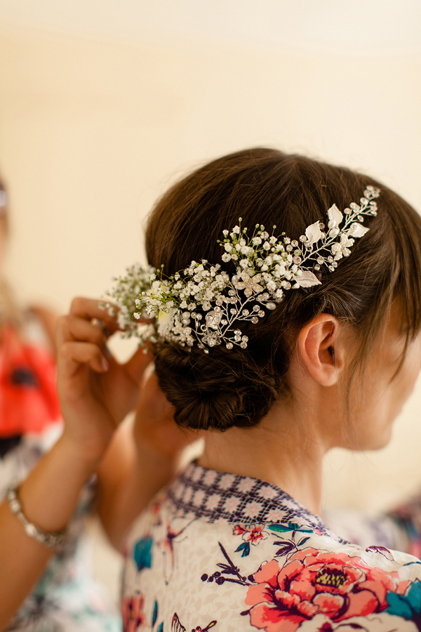 Gypsophila wedding hair flowers // Bohemian Weddings // The Natural Wedding Company