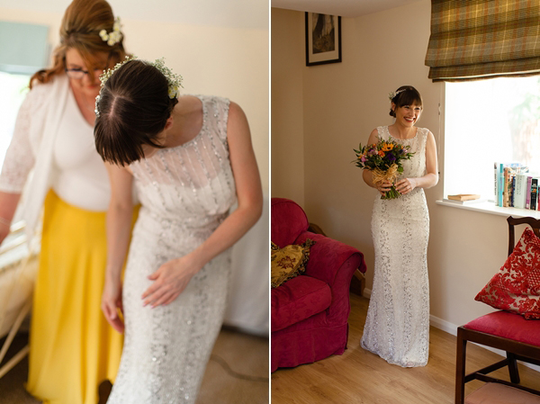 Bride getting ready // Bohemian Weddings // The Natural Wedding Company