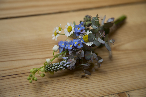 Forget-me-not buttonhole // Jennie Hill Photography // The Natural Wedding Company