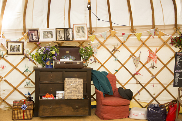 Rustic yurt wedding decor // Jennie Hill Photography // The Natural Wedding Company