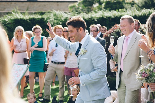 Favourite Natural Wedding Styles: Powder Blue Suit with Blue Suede Shoes