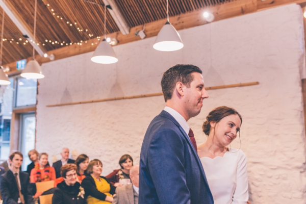Wedding ceremony // Cosy winter wedding at River Cottage // Larissa Joice Photography // The Natural Wedding Company