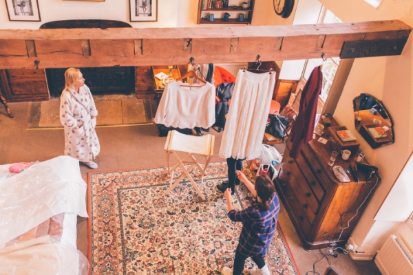 Bride getting ready // Cosy winter wedding at River Cottage // Larissa Joice Photography // The Natural Wedding Company