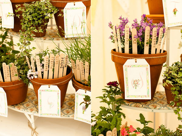 Natural Wedding Details: Living Plant Wedding Table Plan