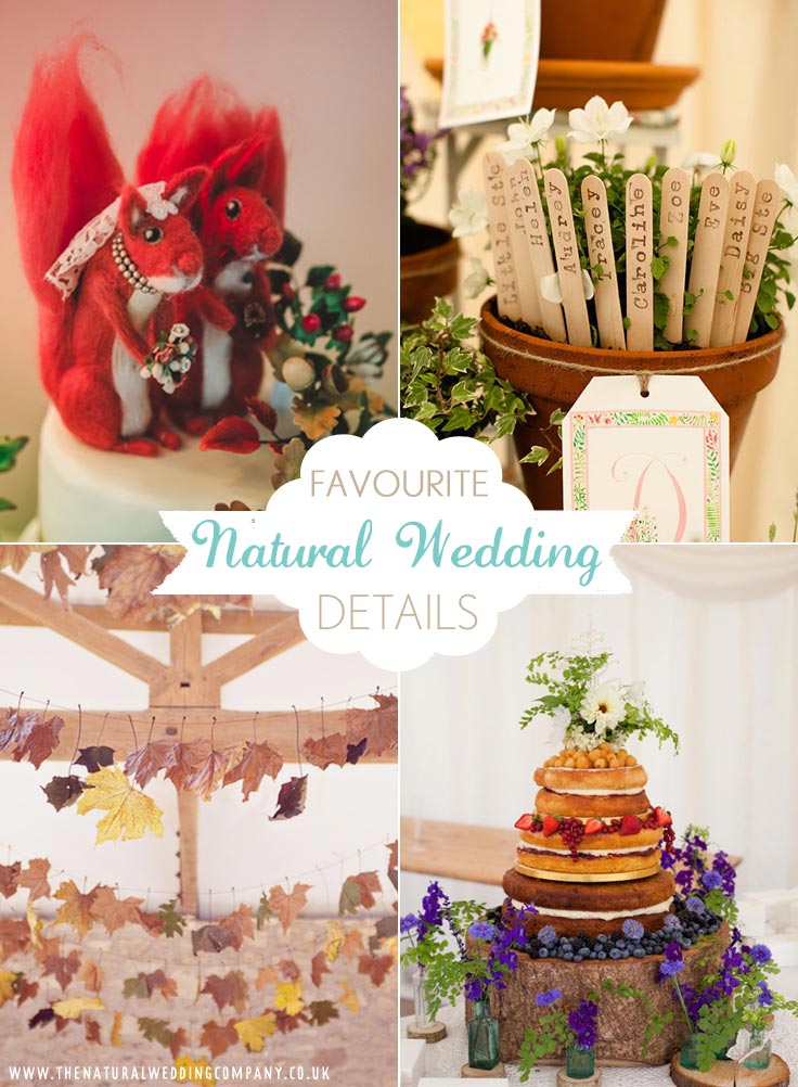 Favourite Natural Wedding Details: favours, table plans, wedding cakes, DIY projects, transport & children-friendly weddings
