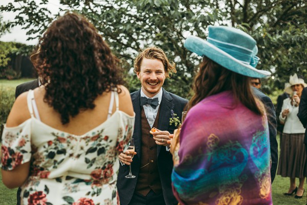 Groom at a garden tipi wedding // Tracey Warbey Photography // The Natural Wedding Company