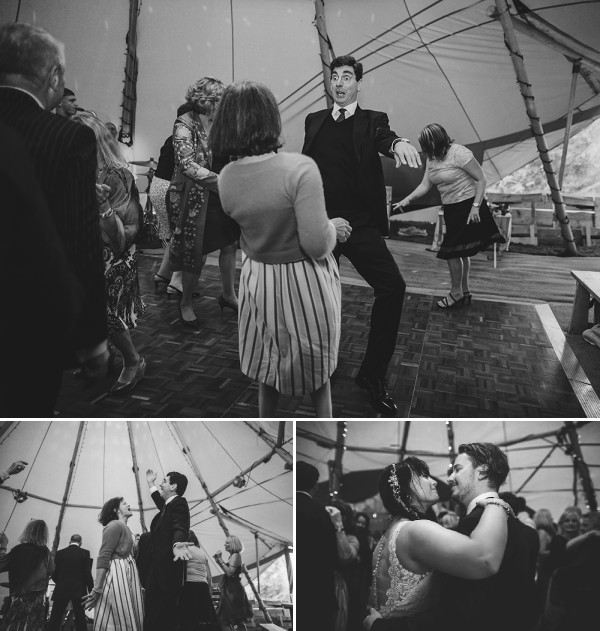 Dancing at a garden tipi wedding // Tracey Warbey Photography // The Natural Wedding Company