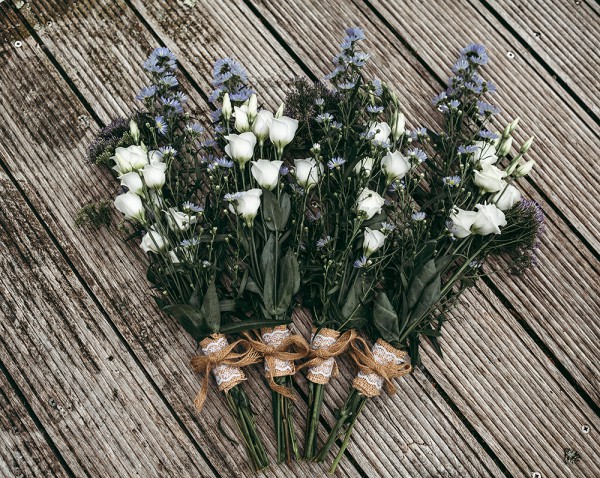 Rustic wedding bouquets for a garden tipi wedding // Tracey Warbey Photography // The Natural Wedding Company