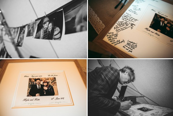 Picture frame guestbook at a garden tipi wedding // Tracey Warbey Photography // The Natural Wedding Company