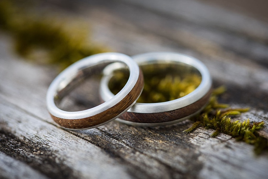 Eco wood wedding rings
