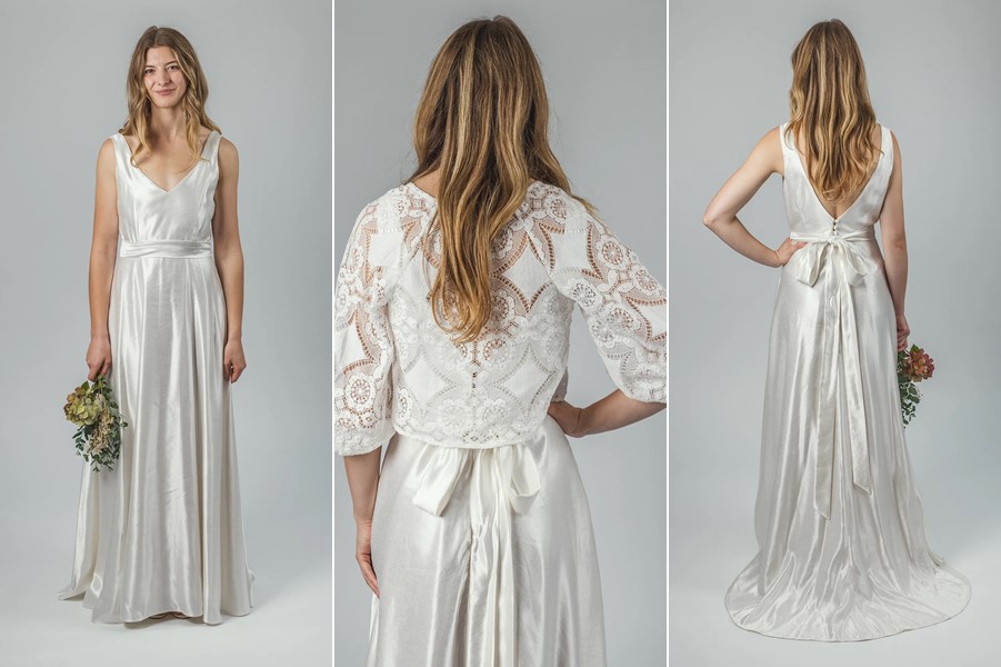Brooke silk and organic hemp wedding dress 