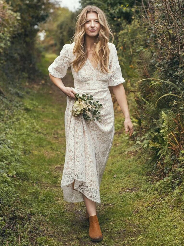 Elodie sustainable lace wedding dress by Sister Organics